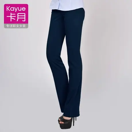 藏青色职业西装裤女春秋款直筒大码上班工作正装裤深蓝西裤长裤子商品大图