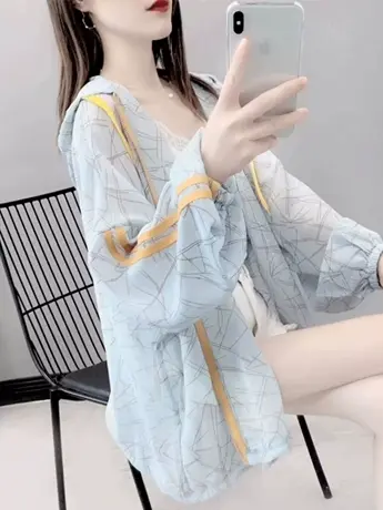 户外透气防晒衣女夏季韩版宽松大码女装冰丝薄款休闲防晒服外套潮图片