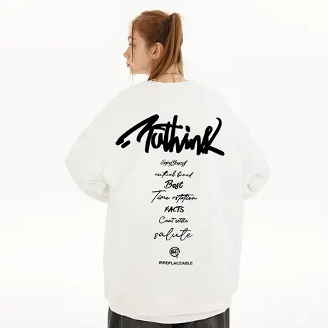 Nuthink美式无帽潮牌字母卫衣男国潮宽松潮流2023春季新款上衣潮商品大图