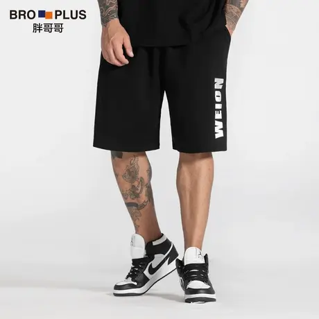 胖哥哥夏季薄款纯棉大码短裤男宽松加肥加大休闲五分裤子男5分裤商品大图
