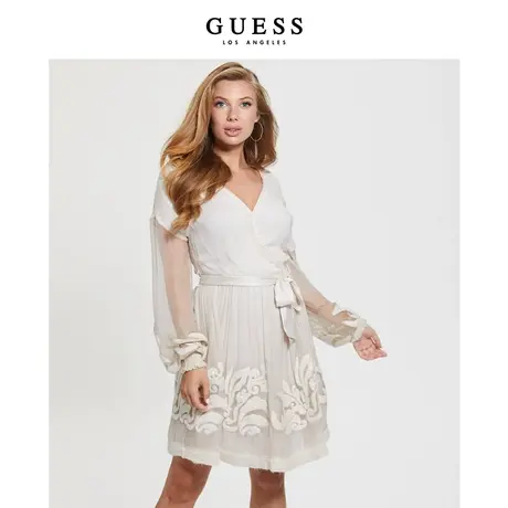 【38上新季】GUESS秋意大利女士长袖进口桑蚕丝连衣裙W2BK27WEXM0图片