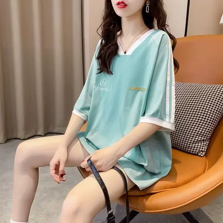 女装2024年新款春季春装纯棉短袖T恤宽松上衣服设计感打底衫爆款图片