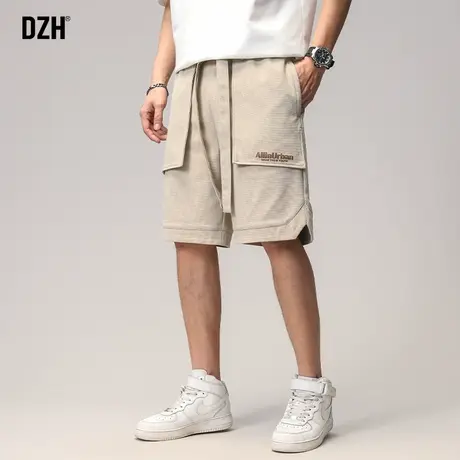 男生杏色工装短裤男款夏季薄款休闲五分裤潮牌裤子2023年新款中裤商品大图