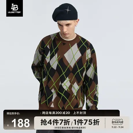 Lilbetter毛衣男春秋新款线衣美式潮流外套复古高级感软糯针织衫商品大图