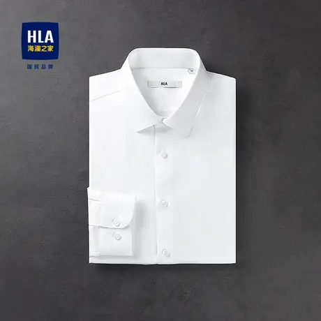 HLA/海澜之家舒微弹长袖正装衬衫2024春夏新款尖领商务白衬衣男商品大图