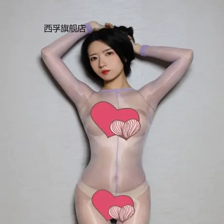 【极光】男女全身透明连身丝袜衣油光连体丝袜情趣超薄丝滑开档商品大图