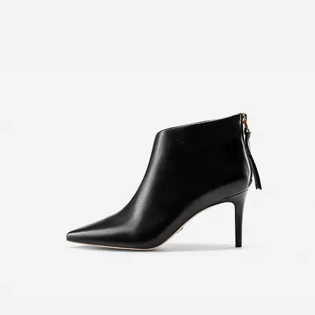 Nine West/玖熙2023年冬季新款时装靴女羊皮细跟尖头高跟短靴图片