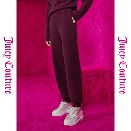 Juicy Couture橘滋秋女女装年新款热红酒刺绣束口女式休闲裤商品大图