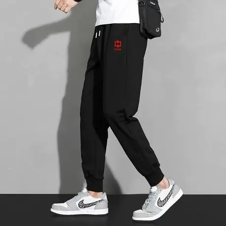 2023新款长裤子男秋冬季中国潮流休闲运动裤九分小脚束脚黑色卫裤商品大图
