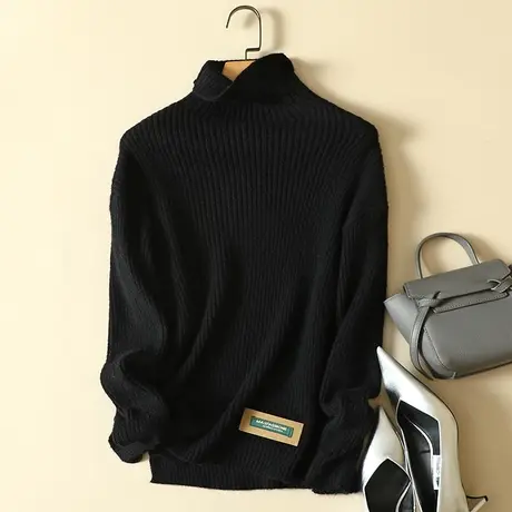 半高领毛衣女宽松外穿慵懒风加厚打底针织衫女装套头2022秋冬新款商品大图