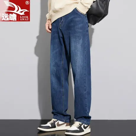 秋季牛仔裤男士直筒阔腿休闲宽松高街男裤2023新款春秋款长裤子男商品大图