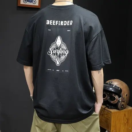 冰丝速干短袖t恤男士夏季薄款胖子宽松大码潮牌2023新款体恤男款商品大图