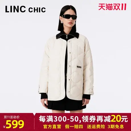 LINCCHIC金羽杰2023年秋冬新款圆领宽松羽绒服奶奶衫Y23802325商品大图