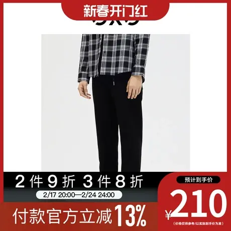 GXG男装[新尚]商场同款休闲直筒裤宽松黑色西裤长裤 2023春季新品图片