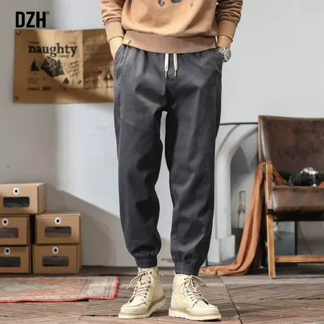 男士灰色工装裤男束脚裤宽松裤子男款爬山穿搭休闲裤伞兵裤登山裤商品大图