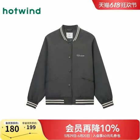 热风夹克外套女2025年春季新款棒球夹克学院风复古休闲宽松棒球服图片