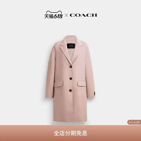 COACH/蔻驰女士双面羊毛大衣设计感外套上衣图片