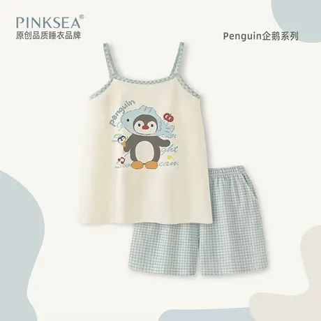 Pinksea纯棉吊带睡衣女款夏季带内衬夏天短裤家居服新款纯欲套装商品大图