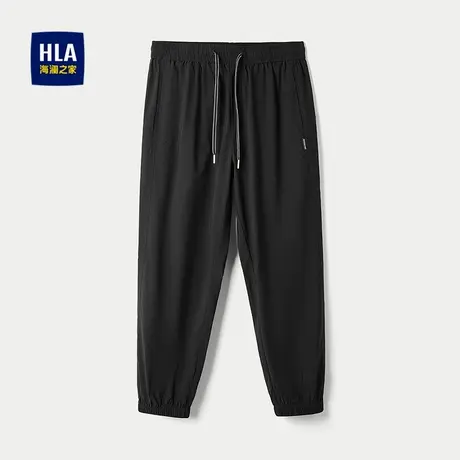 HLA/海澜之家含亚麻休闲九分裤25春夏新款弹力中腰宽松锥形裤子男商品大图