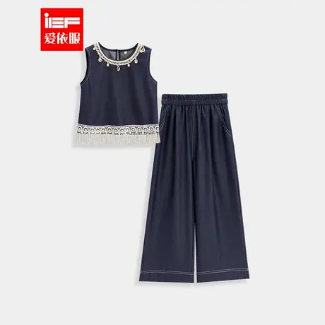 MINIIEF【爱依服童装】2025夏季新款法式时尚洋气女童上下套裤图片