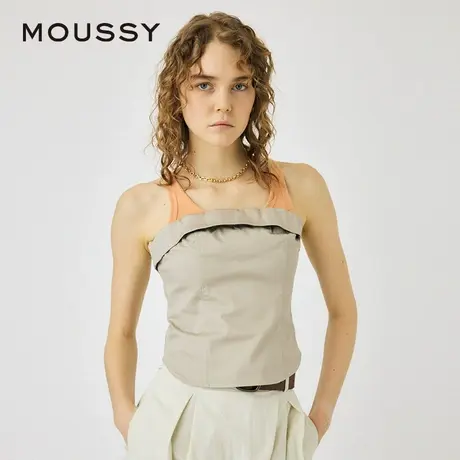 MOUSSY 夏季欧美风酷飒短款简约抹胸上衣女010HSS30-0910图片