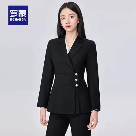 罗蒙女士商务休闲西装外套2025秋季新款时尚修身西服优雅干练单西商品大图