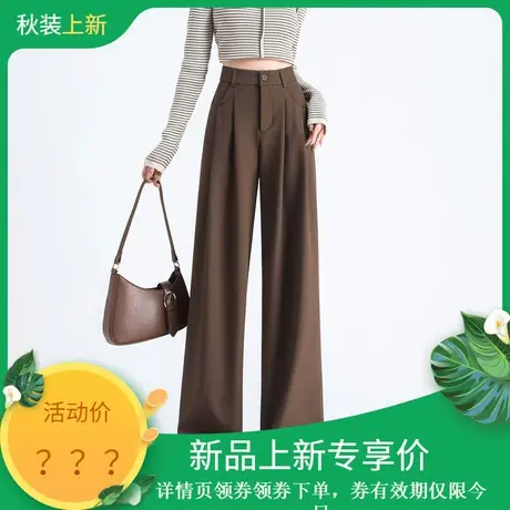 时尚休闲西裤2023年秋季新款女高腰百搭宽松高级韩版通勤直筒裤商品大图