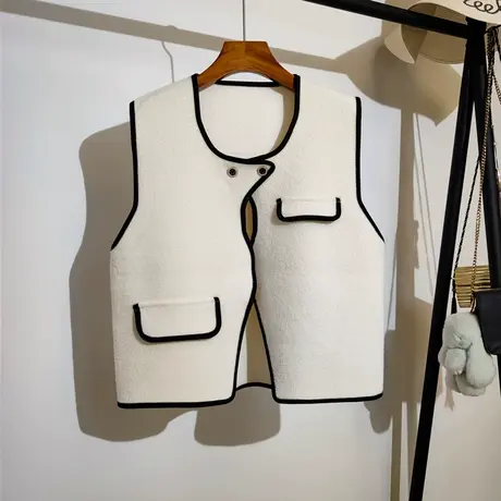 小香风针织马甲开衫女秋冬2023新款宽松气质百搭毛衣背心马夹外套商品大图