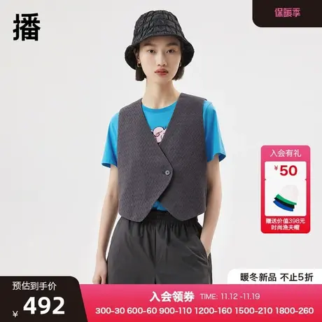 播2023夏商场同款中国风圆形后背开叉绑结设计马夹女BDQ2MD1001图片