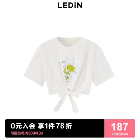 【汗水拜拜】乐町宽松系带短T恤23年夏季卡通短袖C2DAD2302图片