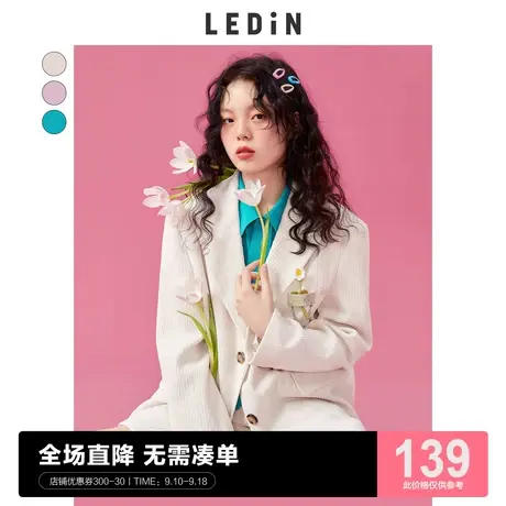 【清仓】早春乐町可爱花朵灯芯绒短裤秋季彩色短裤女宽松厚款图片
