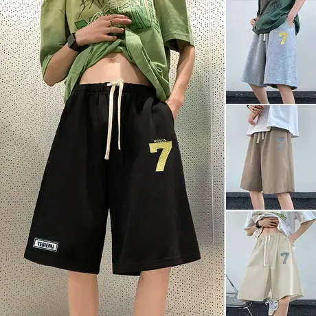 潮流运动短裤男夏季薄款跑步健身篮球五分裤复古美式宽松休闲裤子商品大图