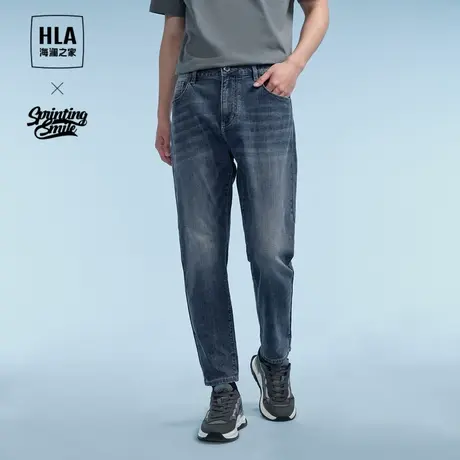 HLA/海澜之家SPRINTING SMILE牛仔裤春夏新宽松锥形九分裤子男士图片