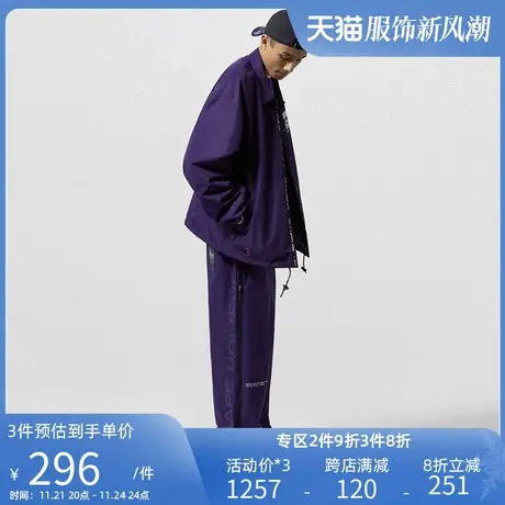 Aape男装秋款猿颜徽章字母印花休闲宽松直筒裤长裤6718XXG图片