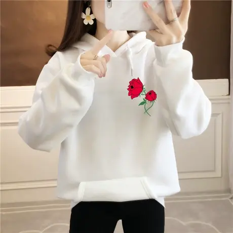 连帽卫衣加绒加厚女秋冬2024年新款爆款宽松过年情侣装冬季情侣款商品大图