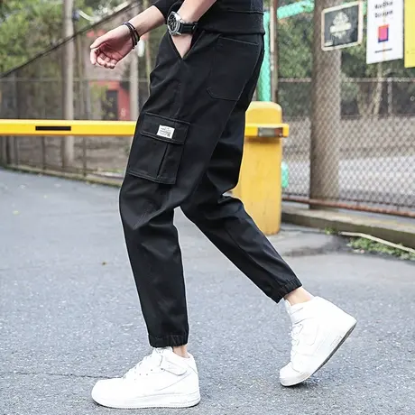 工装裤男士春秋2019新款百搭休闲宽松哈伦裤潮流束脚裤小脚男裤子商品大图