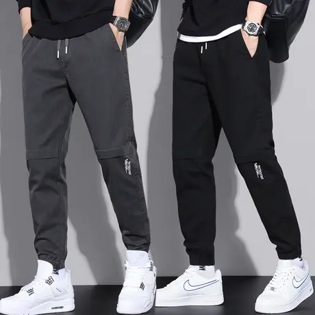 潮牌痞帅炸街裤子男士工装裤束脚宽松休闲裤秋季春秋款2023年新款商品大图