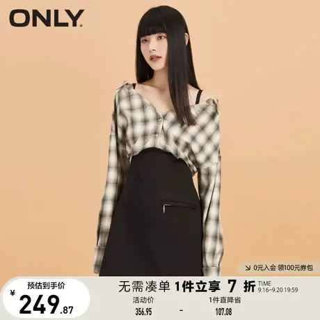 【买4免1】ONLY奥莱春夏气质百搭收腰显瘦短款长袖连衣裙女图片