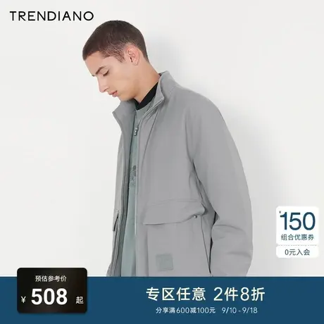 TRENDIANO官方潮牌春秋男装简约时尚百搭双面穿夹克棒球服外套潮商品大图