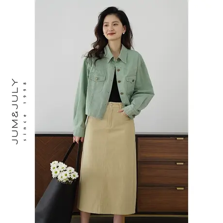 嘉茱莉2024春季新款休闲夹克短外套女复古牛仔外套宽松上衣小个子商品大图