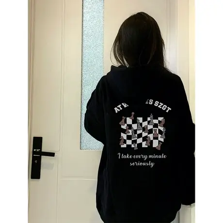 美式复古连帽开衫卫衣女秋冬加绒加厚ins潮牌设计感宽松大码外套图片