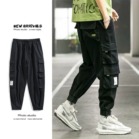 干活穿的裤子男耐磨建筑工人宽松束脚夏季工地防工作服劳保工装裤商品大图