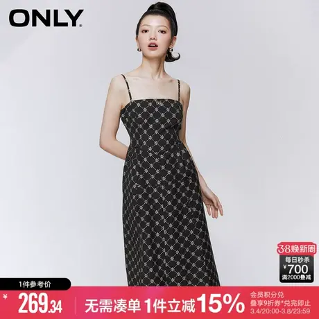 ONLY秋季气质收腰显瘦小黑裙中长吊带连衣裙女|123207089图片
