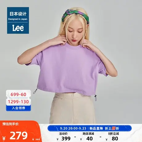 Lee日本设计23新品修身版短款多色圆领logo女短袖T恤LWT0076图片