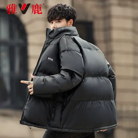 雅鹿男士短款羽绒服男2023年新款时尚白鸭绒面包服冬季加厚外套YZ图片