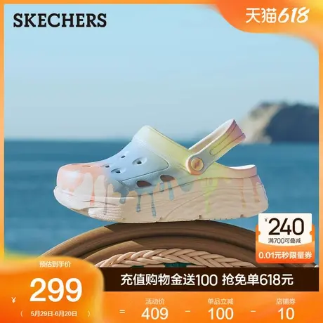 Skechers斯凯奇泡泡鞋2025夏季新款女鞋洞洞鞋沙滩鞋厚底休闲鞋商品大图