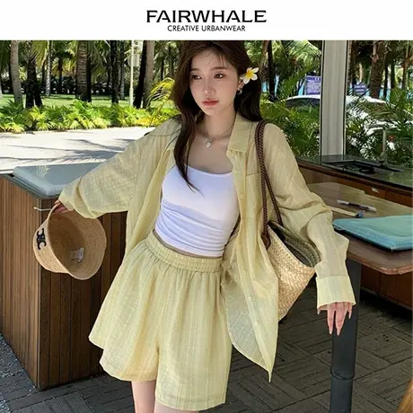 马克华菲冰丝防晒衬衫女夏季薄款宽松休闲百搭长袖衬衣外套上衣潮图片