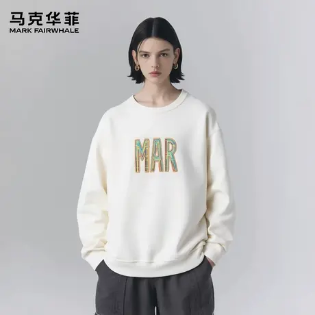 马克华菲 deer 简约卫衣男女款早秋新爆款纯色复古圆领高级感外套图片