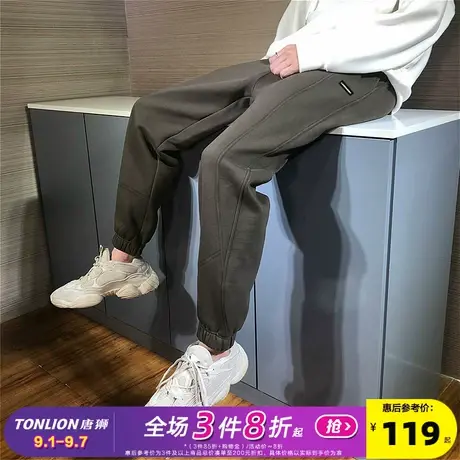 唐狮24秋季新款男休闲长裤束脚长裤宽松运动卫裤简约直筒裤子潮流商品大图
