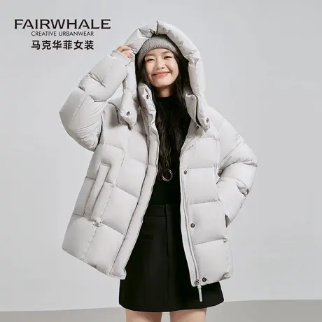 马克华菲泡芙羽绒服女短款2025新款冬季加厚保暖白鸭绒面包服外套商品大图